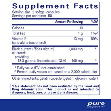 Pure Encapsulations Black Currant Seed Oil 500 mg 100 gels