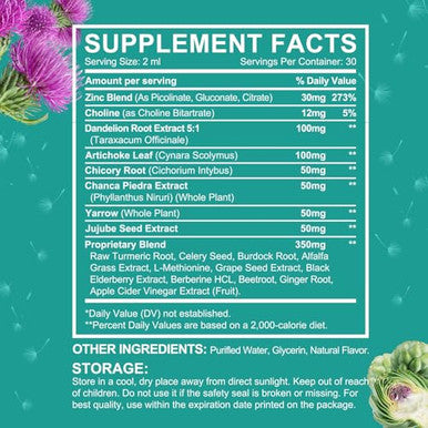 Artoalabs Milk Thistle Liquid Drops For Liver Detox & Cleanse Silymarin 2 Fl Oz 1000Mg