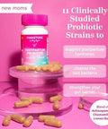 Pink Stork Probiotics For Postnatal Women 30 Billion Cfus With Ashwagandha And Chamomile Postpartum Essentials For Hormone Balance Mood Support Gut Health Digestive Wellness 30 Capsules