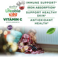 Lifeable Kids Vitamin C Gummies 250mg Great Tasting VIT C Vegan GMOFree Vitamin C Chewable for Immune Support 90 Gummies