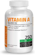 Bronson Vitamin A 10,000 IU Premium Non-GMO Formula, 250 Softgels