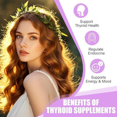Totaria Thyroid Support For Women & Man Supplement Complex Capsules - Iodine Thyroid Supplement With L Tyrosine Bladderwrack Kelp Ashwagandha Selenium Supplements - Mood Enhancer Energy Blance Thyroid Level
