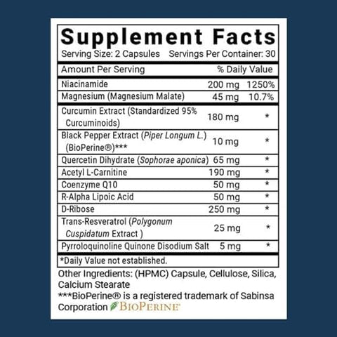 Advanced Mitochondrial Formula Support Supplement Healthy Aging Repair Energy Optimizer With Coq10 Pqq Alpha Lipoic Acid Gluten Vegan Non Gmo (60 Tablets)