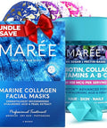 Maree Bundle Sheet Moisturizing Masks & B1 Thiamin & B7 Biotin Gummies Collagen & Hyaluronic Acid Vitamin Complex With Keratin Hydrating Skin Care Mask & A E D C Vitamins For Skin Nails & H