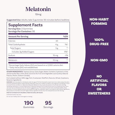 Natrol Melatonin Gummies Sleep Support 190 StrawberryFlavored Adult Melatonin Gummies 10 Mg Sleep Aids For Adults