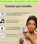 Lemme Grow Hair Growth Booster Soft Chews W/Vitamins For Women And Men With Clinically Studied Lustriva And Biotin Promotes Thicker Fuller Stronger Hair Mixed Berry 30 Day Supply
