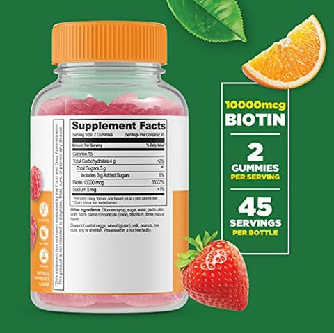 Lifeable Biotin + Zinc 50Mg Gummies Bundle Great Tasting Vitamin Supplement Gluten Gmo Chewable