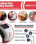 Idealstretch Idealproducts Knee Massager Pro+ With Heat Red Light Therapy And Vibration 6-In-1 Dual-Wavelength - Cordless Portable Adjustable Straps Knee Pain Relief