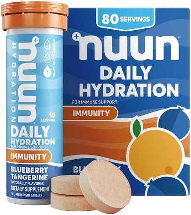 Nuun Immunity Electrolyte Tablets With Vitamin D C E & A Ginger Elderberry Magnesium & 4 Other Essential Electrolytes Vegan Orange Citrus 8 Pack (80 Servings Total)