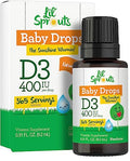 Carlyle Baby Vitamin D3 Liquid Drops 400 IU |.31oz (9.2 mL) 1 Year Supply (365 Servings) Vegetarian NonGMO and Gluten Free By Lil' Sprouts