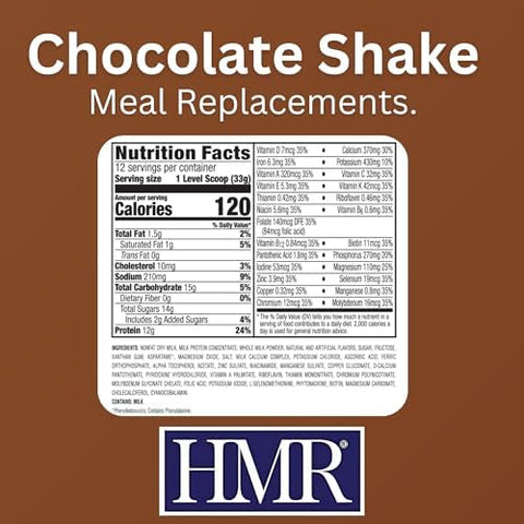 HMR 120 Chocolate & Mocha Shake Meal Replacement Powder | 12g Protein per Serving | Low Calorie Nutritional Drink for Healthy Weight Loss | 12 Servings Each | Delicious Chocolate & Mocha Flavors