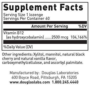 Douglas Labs, Vitamin B12, 60 lozenges