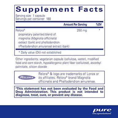 Pure Encapsulations Relora 180 vcaps