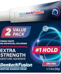 Denttach Fusion Denture Adhesive (Pack Of 2) 2.4 Ounce Ultra Strong Hold And Seal Dental Adhesive Cream For Dentures And Partials Zinc Free Denture Glue