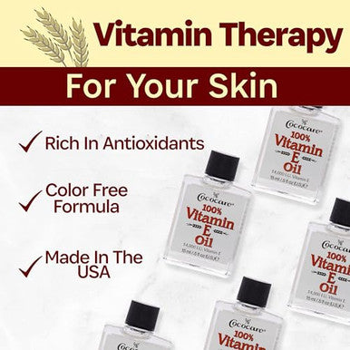 Cococare 100% Vitamin E Oil 14000 I.U. 0.5 Fl Oz Skin Moisturizer & Antioxidant Protection