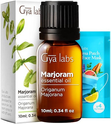 Gya Labs Marjoram Oil Essential Oil Diffuser & Clary Sage Essential Oil For Diffuser Set - Aromatherapy Grade Essential Oils Set - 2X0.34 Fl Oz - Gya Labs