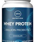 MRM Nutrition Whey Protein | Chocolate Flavored |18g Protein | with 2 Billion probiotics + Digestive enzymes + BCAAs | High Absorption + Digestion | Hormone + antibiotic | 33 Servings