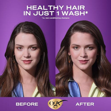 Ogx Thick & Full + Biotin & Collagen Extra Strength Volumizing Shampoo + Conditioner With Vitamin B7 & Hydrolyzed Wheat Protein For Fine Hair 25.4 Oz Pack Of 2