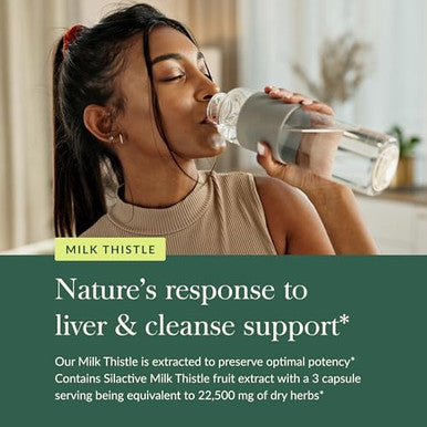 Gaia Herbs Milk Thistle Liver Supplement & Cleanse Support For Maintaining Healthy Liver Function 60 Vegan Capsules (20Day Supply)