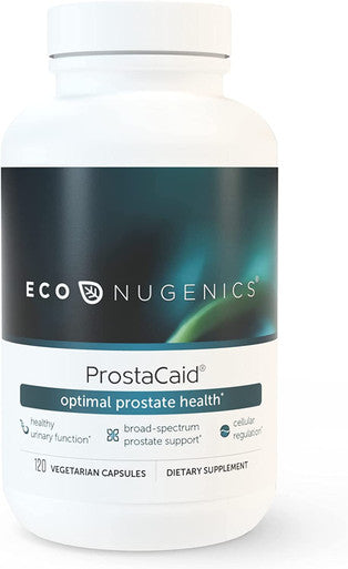 EcoNugenics ProstaCaid Prostate Health Supplements for Men with Saw Palmetto Extract DIM Resveratrol Turmeric BCM95 Curcumin Quercetin Berberine Lycopene Mushrooms 120 Capsules