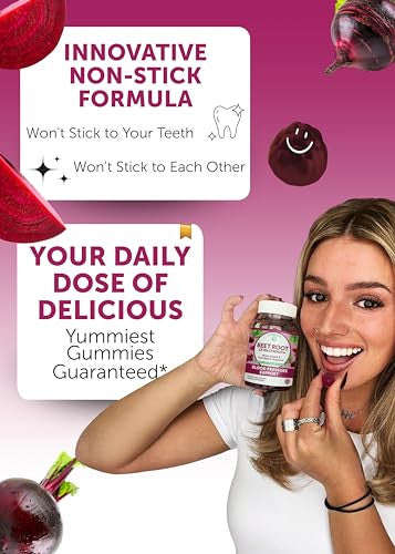 Lunakai Usa Made Beet Root Gummies With Antioxidant Blend - Delicious Non-Gmo Beet Chews 60Ct