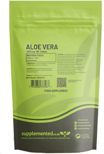 Aloe Vera 6000mg 360 Tablets UK Made. Pharmaceutical Grade Skin, Digestion and Colon Cleanse Supplement