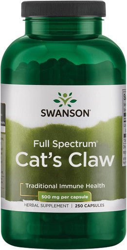 Swanson Full Specturm Cat's Claw - Antioxidant Support - Movement & Flexibility Support 500 mg 250 Capsules