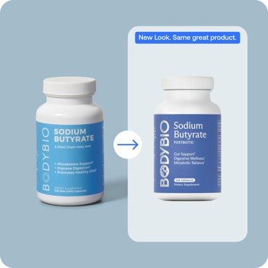 BodyBio Sodium Butyrate 600 mg 100 Capsules