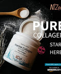 Nizen Marine Collagen Pure Powder Hydrolyzed Peptides Easy-To-Digest Amino Acids Supplement. Unflavored. Non-Clumping. Made In Japan 5.29Oz