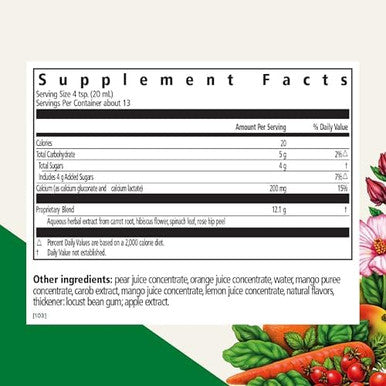 Floradix Calcium Liquid Supplement Supports Strong Bones & Teeth With Calcium Gluconate & Lactate Vegan Nongmo 8.5 Fl Oz