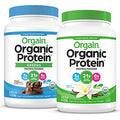 Orgain Organic Vegan Protein Powder + Greens Creamy Chocolate Fudge (1.94Lb) And Organic Vegan Protein Powder Peanut Butter (2.03Lb) Bundle