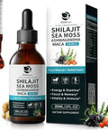 Lukaree Shilajit Liquid Drops With Sea Moss Ashwagandha Maca Fulvic Acid Trace Minerals 12In1 Liquid Vitamins Supplement For Men And Women Energy Antioxidant Immune Support 1 Fl Oz
