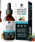 Lukaree Shilajit Liquid Drops with Sea Moss Ashwagandha Maca Fulvic Acid Trace Minerals 12in1 Liquid Vitamins Supplement for Men and Women Energy Antioxidant Immune Support 1 FL OZ