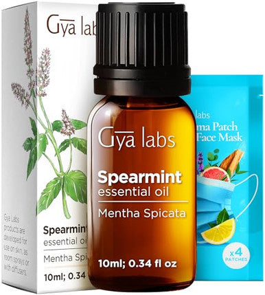 Gya Labs Spearmint Essential Oil For Diffuser & Peppermint Oil For Diffuser Set - Aromatherapy Grade Essential Oils Set - 2X0.34 Fl Oz - Gya Labs