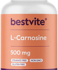Bestvite L-Carnosine 500mg (120 Capsules) No Fillers - No Stearates - Non GMO - Gluten