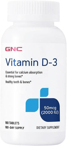 Gnc Vitamin D3 50Mcg Supplement 2000 Iu Supports Teeth And Bone Health180 Servings