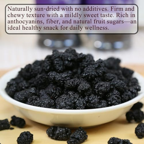 Premium Dried Black Mulberries Dried Mulberries Black Mulberry Tea Herbal Tea No Sugar Added & No Additives Dried Fruit Snack Ã©Â»â€˜Ã¦Â¡â€˜Ã¦Â¤Â¹Ã¥Â¹Â² Ã¦Â¡â€˜Ã¨â€˜Å¡ 280g/10oz
