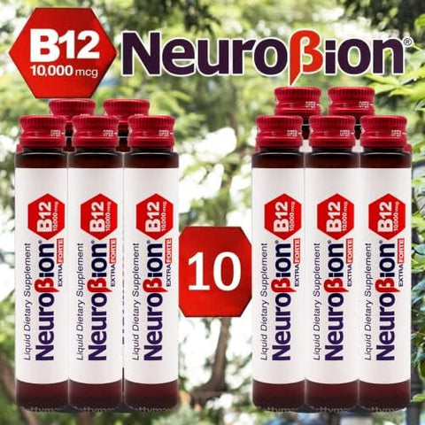 Neurobion Extra Forte B12 10000 mcg Vials Liquid Extreme Powerful 10 Vials per Box