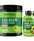 Naturelo Hair Skin And Nails Multivitamin 60 Count Collagen Peptide Powder 45 Servings