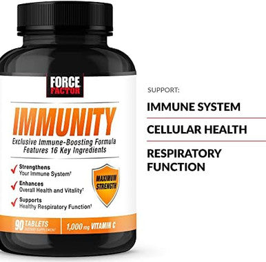 Force Factor Immunity Immune Support Booster 1000Mg Of Vitamin C Plus Vitamin D Zinc Probiotics Quercetin Antioxidants And Ecea For Immune Health Defense 90 Tablets