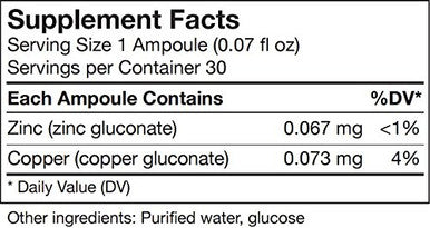 UNDA GAMMADYN Zn-Cu | Zinc-Copper Oligo-Element Supplement | 30 Ampoules