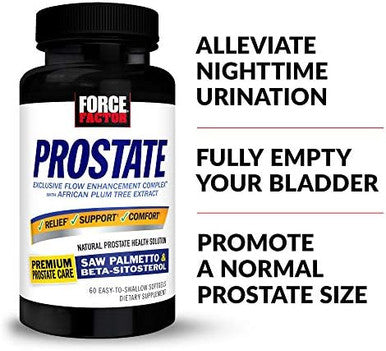 Force Factor Prostate Saw Palmetto And Beta Sitosterol Supplement For Men Prostate Health Support Size Support Urinary Relief Bladder Control Reduce Nighttime Urination 60 Count (Pack Of 2)
