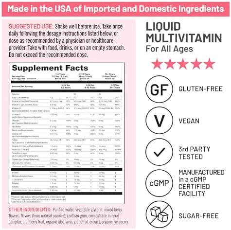 NatureWise Liquid Multivitamin for Women Men of All Ages Sugar Free Vegan Vitamins for Energy Levels Beauty Immune Health with Methylated B12 and Folate NonGMO 30 fl oz(887 mL)