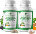Lukaree Organic Oil Of Oregano Capsules With Black Seed Oil Garlic Turmeric Holy Basil Vitamin D3 E & Black Pepper For Better Absorption " Immune Digestive & Respiratory " Vegan Nongmo 2 Month Supply