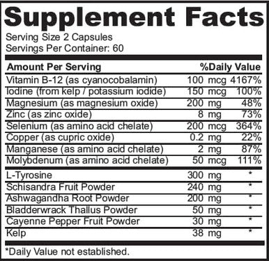 Thyroid Support For Women - Zinc & Selenium Supplement - Iodine Supplement - Ashwagandha & Kelp Supplement - 60 Capsules