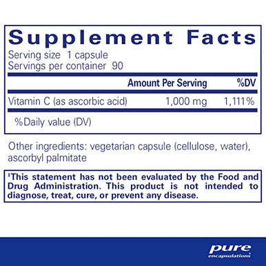 Pure Encapsulations Pure Ascorbic Acid 90 vcaps