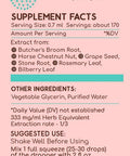 HerbEra Venax B120 Alcohol-Free Extract Tincture, Concentrated Liquid Drops: Butcher's Broom Root, Horse Chestnut Nut, Rosemary Leaf, Prickly Ash Bark, Bilberry Leaf, Grape Seed. Stone Root. 4 Oz