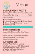 HerbEra Venax B120 Alcohol-Free Extract Tincture, Concentrated Liquid Drops: Butcher's Broom Root, Horse Chestnut Nut, Rosemary Leaf, Prickly Ash Bark, Bilberry Leaf, Grape Seed. Stone Root. 4 Oz