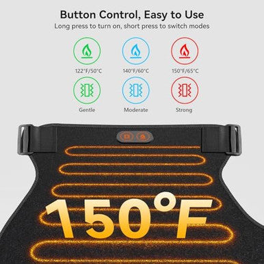Carecomfi Cordless Heated Massage With 5000Mah Power Bank For Hip/Sciatica Pain Relief Hip Heating Pad Support Brace With Hot Physical Therapy Lower Back/Thigh/Buttock Best For Family