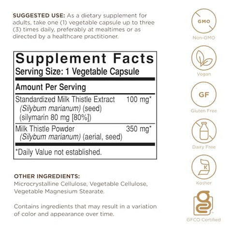 Solgar - Milk Thistle (Silybum Marianum 100 Mg 250 Veggie Caps